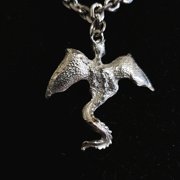 90s Artist Dragon Pendant Necklace Gothic Mystical - Picture 6 of 7